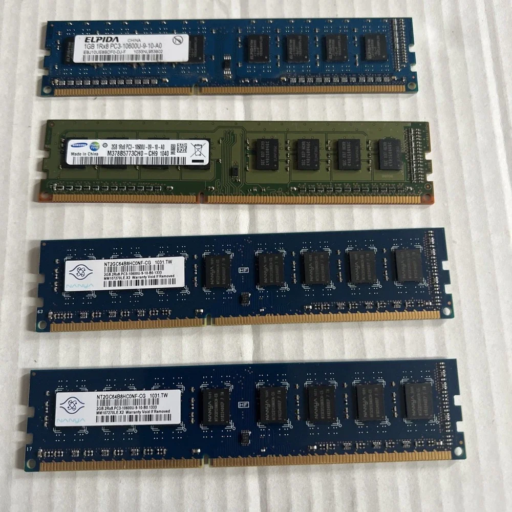 DDR3 Desktop RAM Lot Samsung Elpida Nanya PC3-10600U 1GB 2GB DIMM Memory